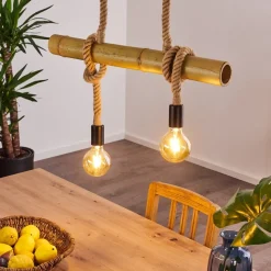Suspension Asmara Brun, 2 Lumieres