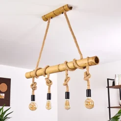 Suspension Asmara Brun, 4 Lumieres