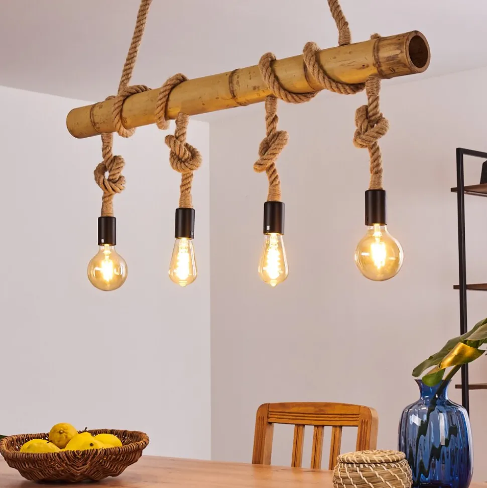 Suspension Asmara Brun, 4 Lumieres