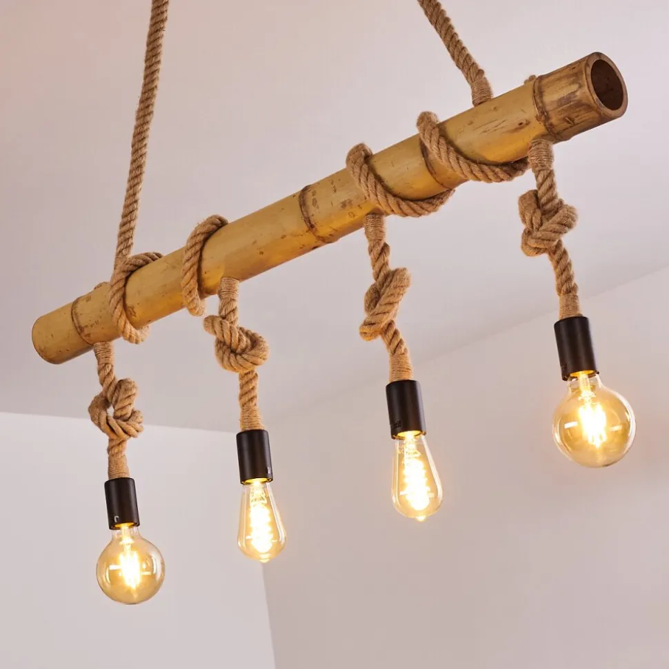 Suspension Asmara Brun, 4 Lumieres