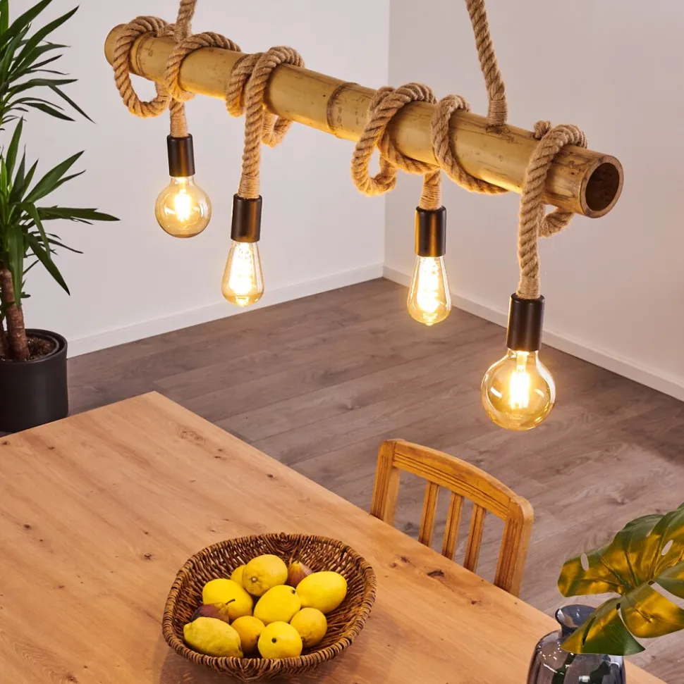 Suspension Asmara Brun, 4 Lumieres