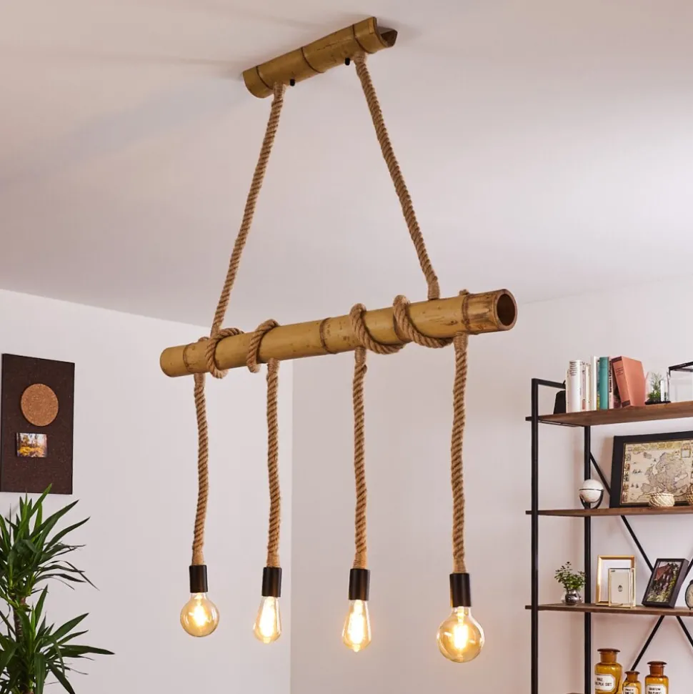 Suspension Asmara Brun, 4 Lumieres
