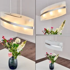 Suspension Avellino Acier Inoxydable, Blanc, 3 Lumieres