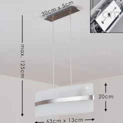Suspension Avellino Acier Inoxydable, Blanc, 3 Lumieres