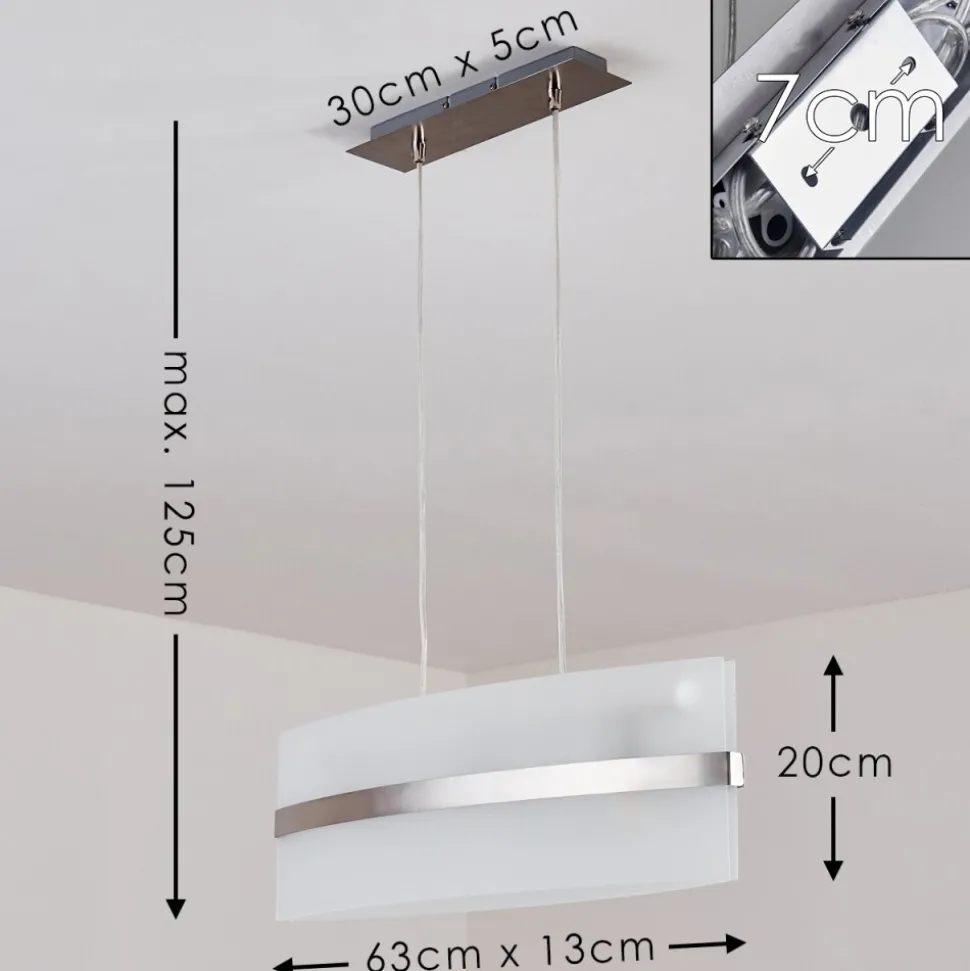 Suspension Avellino Acier Inoxydable, Blanc, 3 Lumieres