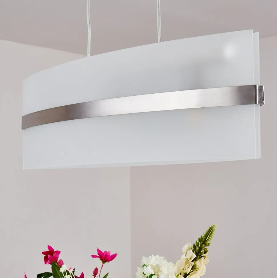 Suspension Avellino Acier Inoxydable, Blanc, 3 Lumieres