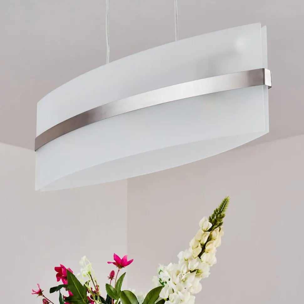 Suspension Avellino Acier Inoxydable, Blanc, 3 Lumieres