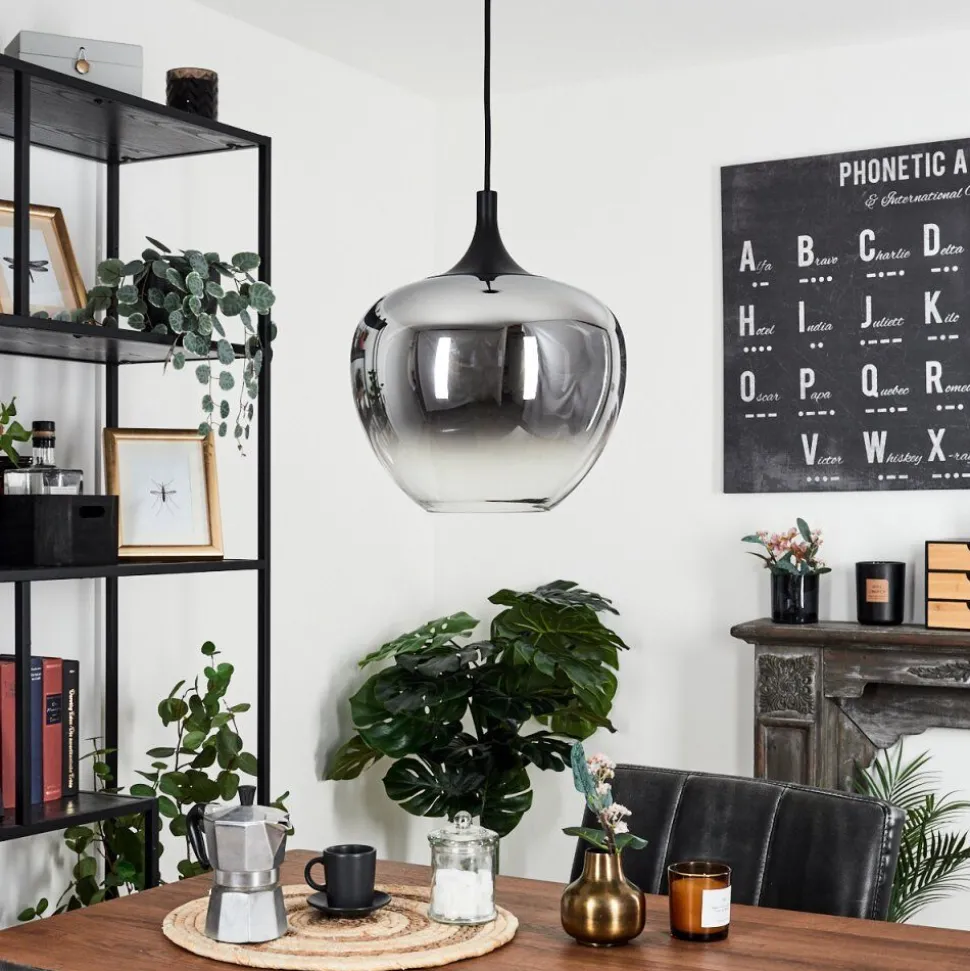 Suspension Azurara Noir, 1 Lumiere