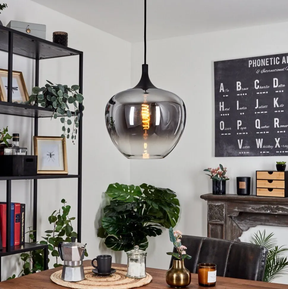Suspension Azurara Noir, 1 Lumiere