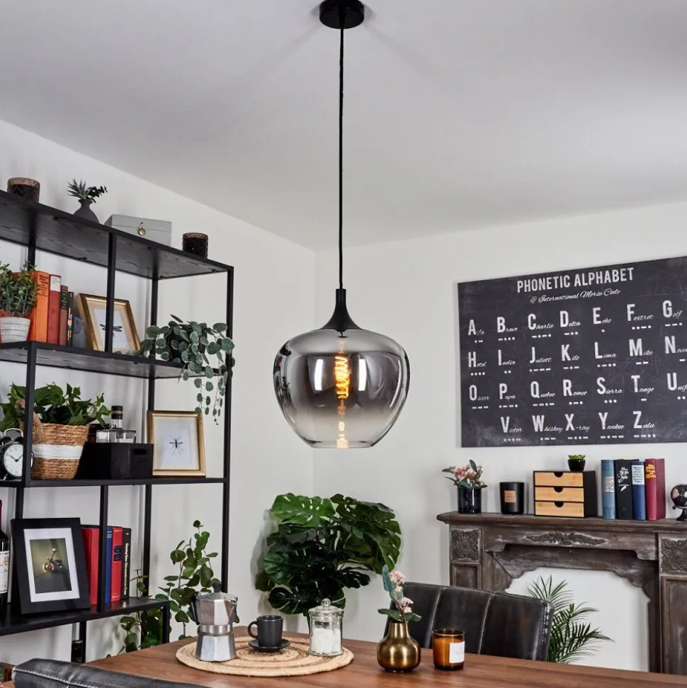 Suspension Azurara Noir, 1 Lumiere
