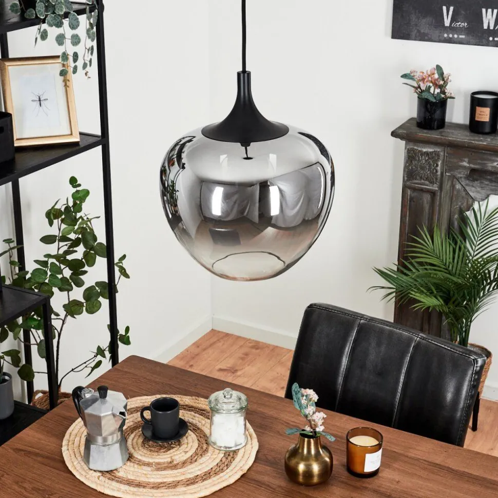 Suspension Azurara Noir, 1 Lumiere