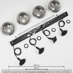 Suspension Azurara Noir, 4 Lumieres