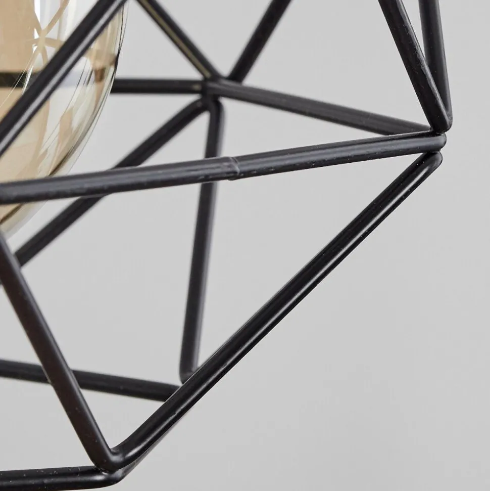 Suspension Bacabal Bois Clair, Noir, 3 Lumieres