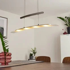 Suspension Balcairn Led Nickel Mat, 4 Lumieres