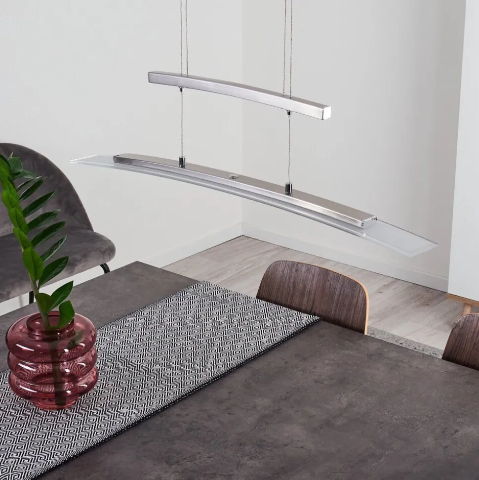 Suspension Balcairn Led Nickel Mat, 4 Lumieres