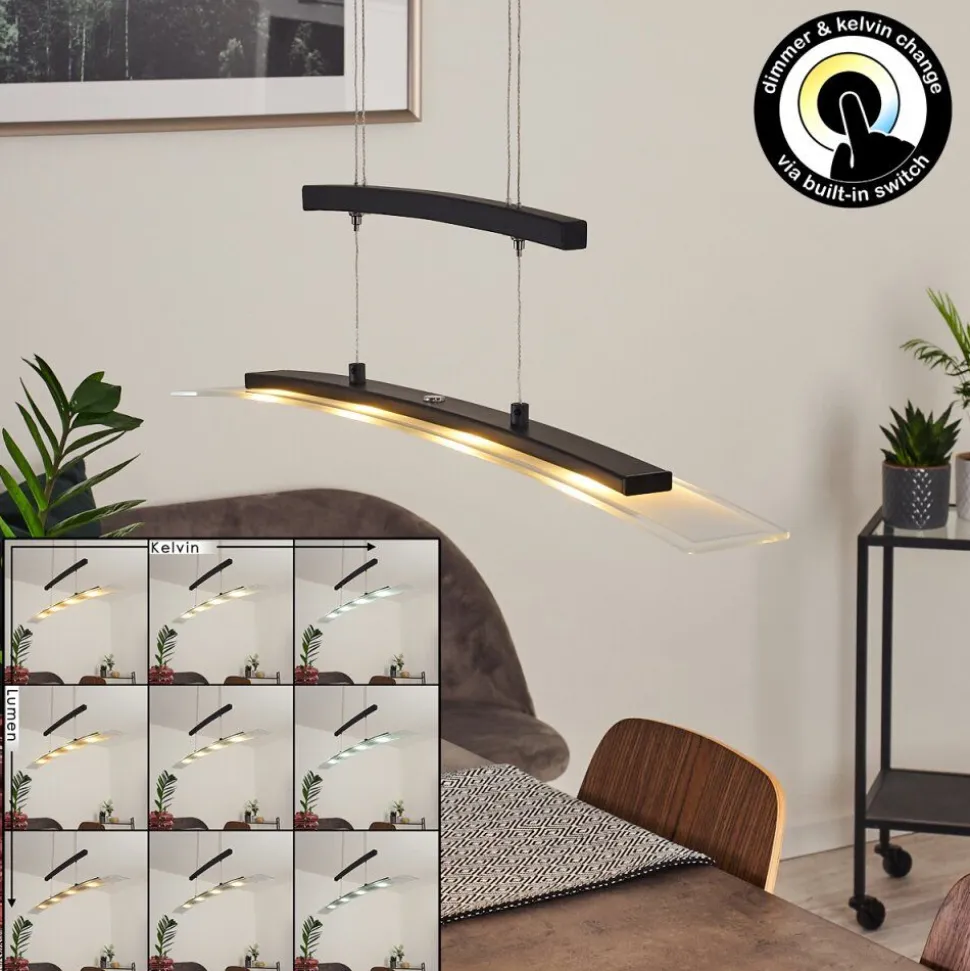 Suspension Balcairn Led Noir, 4 Lumieres