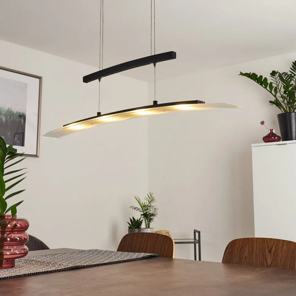 Suspension Balcairn Led Noir, 4 Lumieres