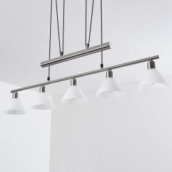 Suspension Bamenda Nickel Mat, 5 Lumieres