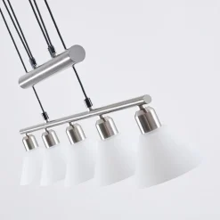Suspension Bamenda Nickel Mat, 5 Lumieres
