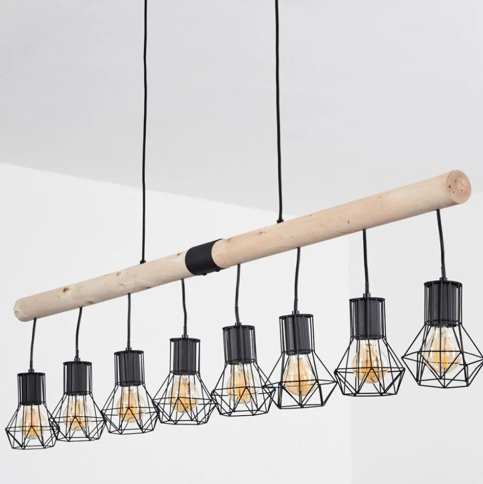 Suspension Bardhaman Ecru, Noir, 8 Lumieres