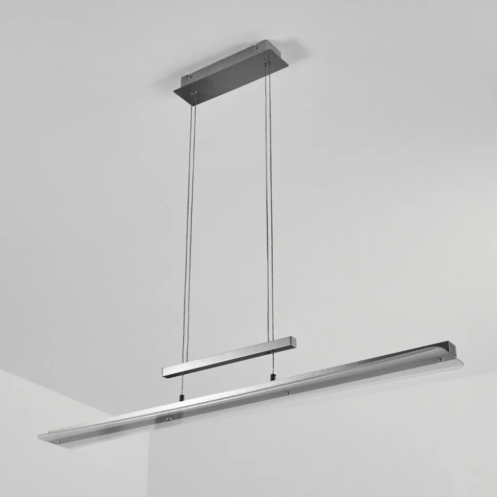 Suspension Barrud Led Argente, 1 Lumiere