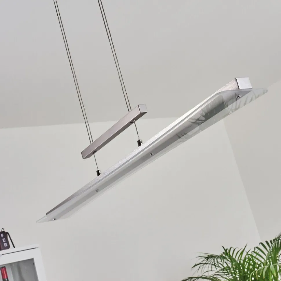 Suspension Barrud Led Argente, 1 Lumiere