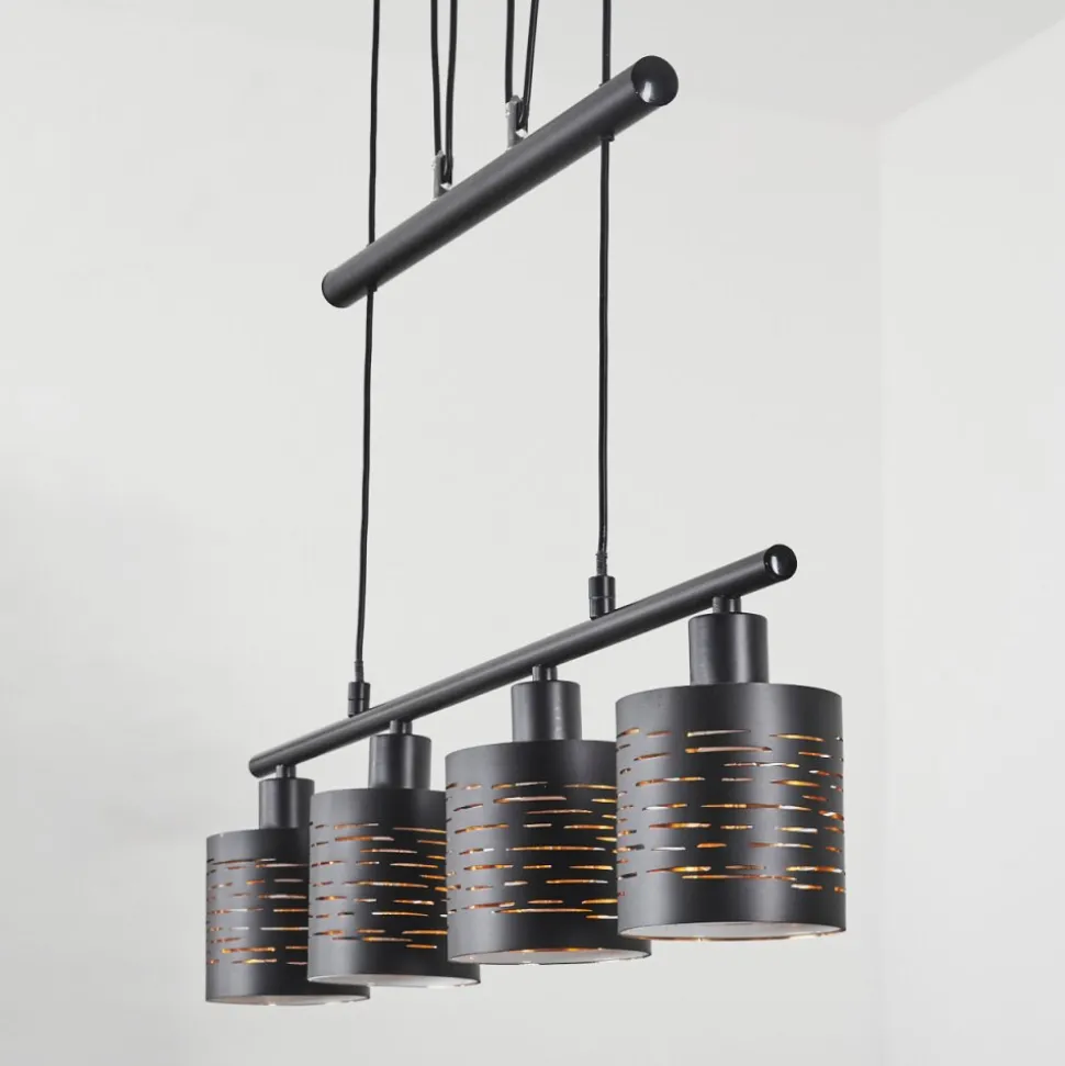 Suspension Bathinda Noir, 4 Lumieres