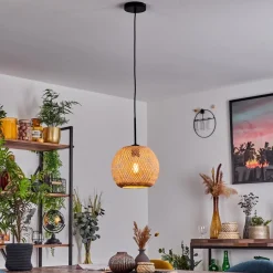 Suspension Bauro Ecru, 1 Lumiere