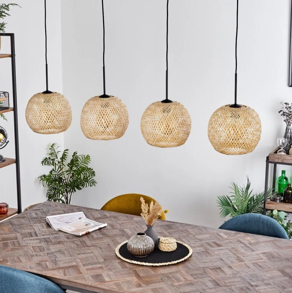 Suspension Bauro Ecru, 4 Lumieres