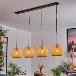 Suspension Bauro Ecru, 4 Lumieres