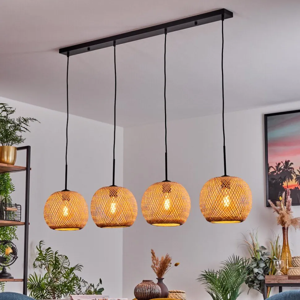 Suspension Bauro Ecru, 4 Lumieres