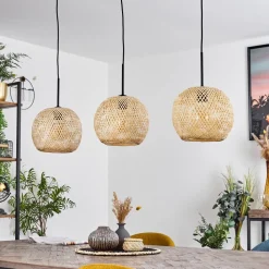 Suspension Bauro Ecru, 3 Lumieres