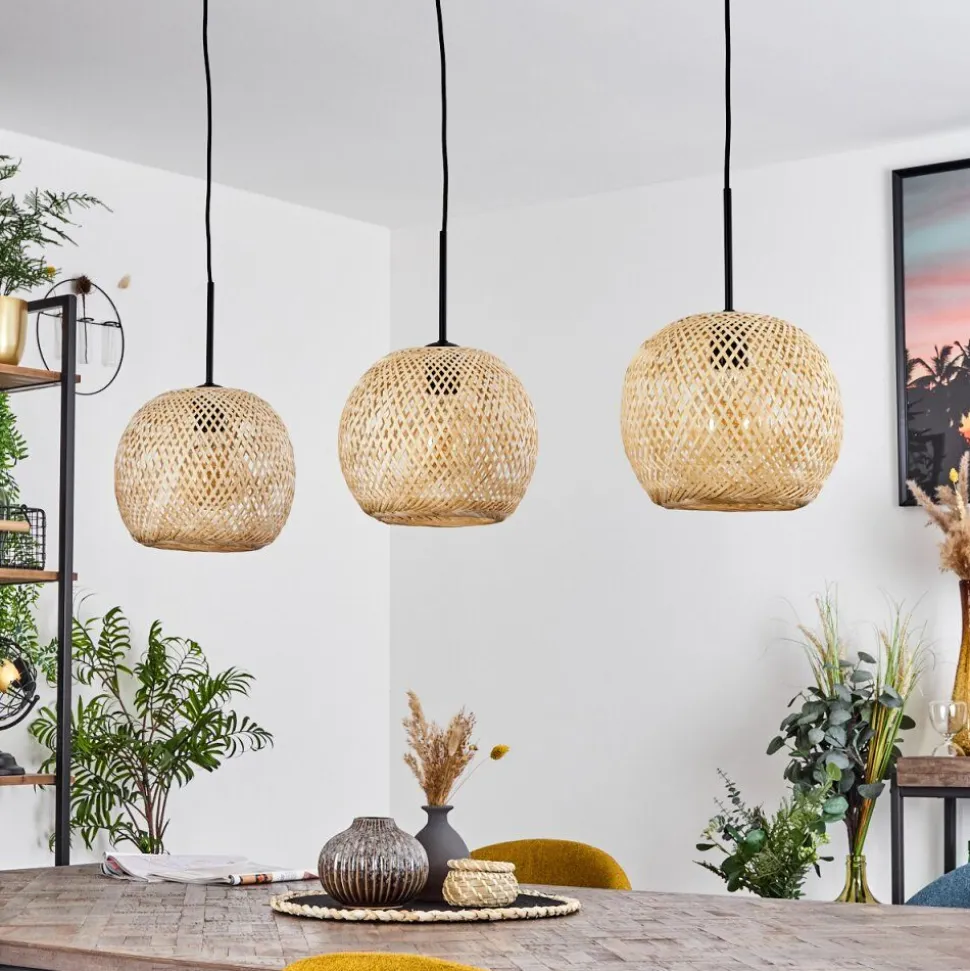 Suspension Bauro Ecru, 3 Lumieres
