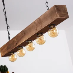Suspension Berat Brun, Noir, 5 Lumieres