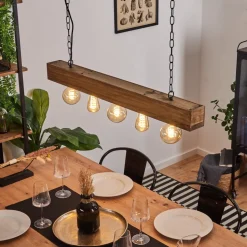 Suspension Berat Brun, Noir, 5 Lumieres