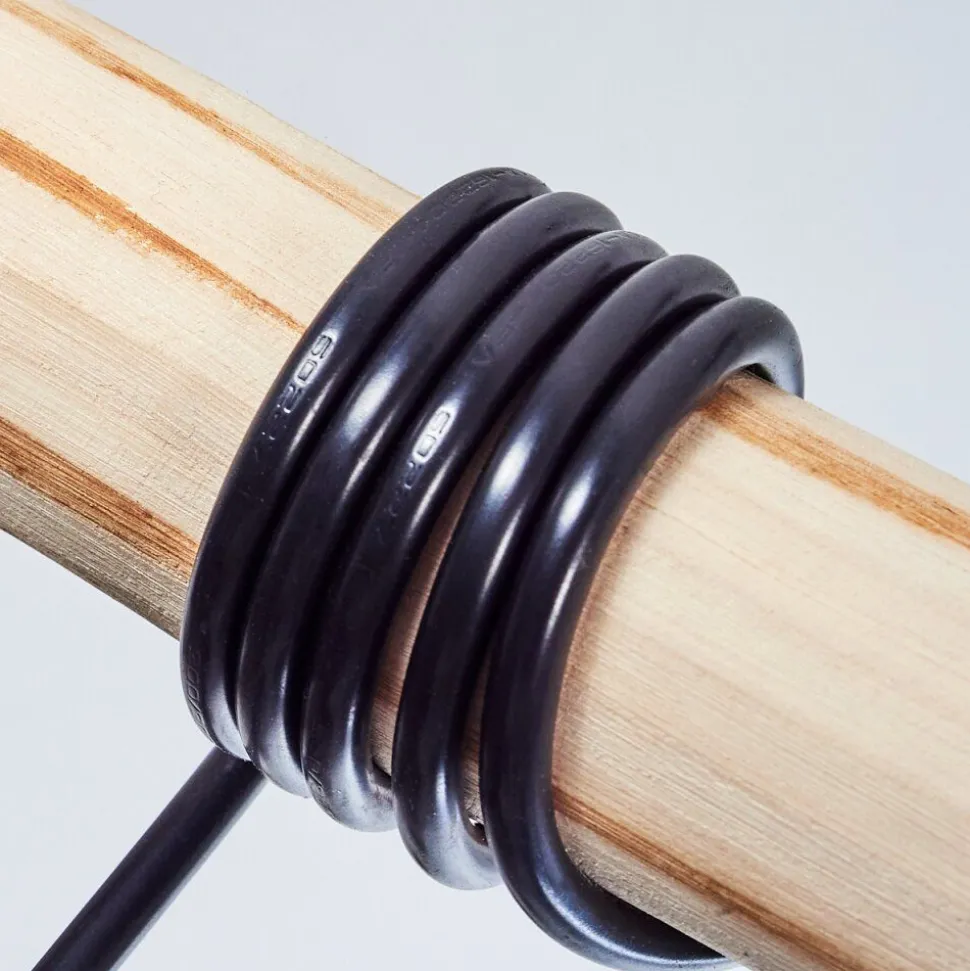 Suspension Betsele Bois Clair, Noir, 4 Lumieres