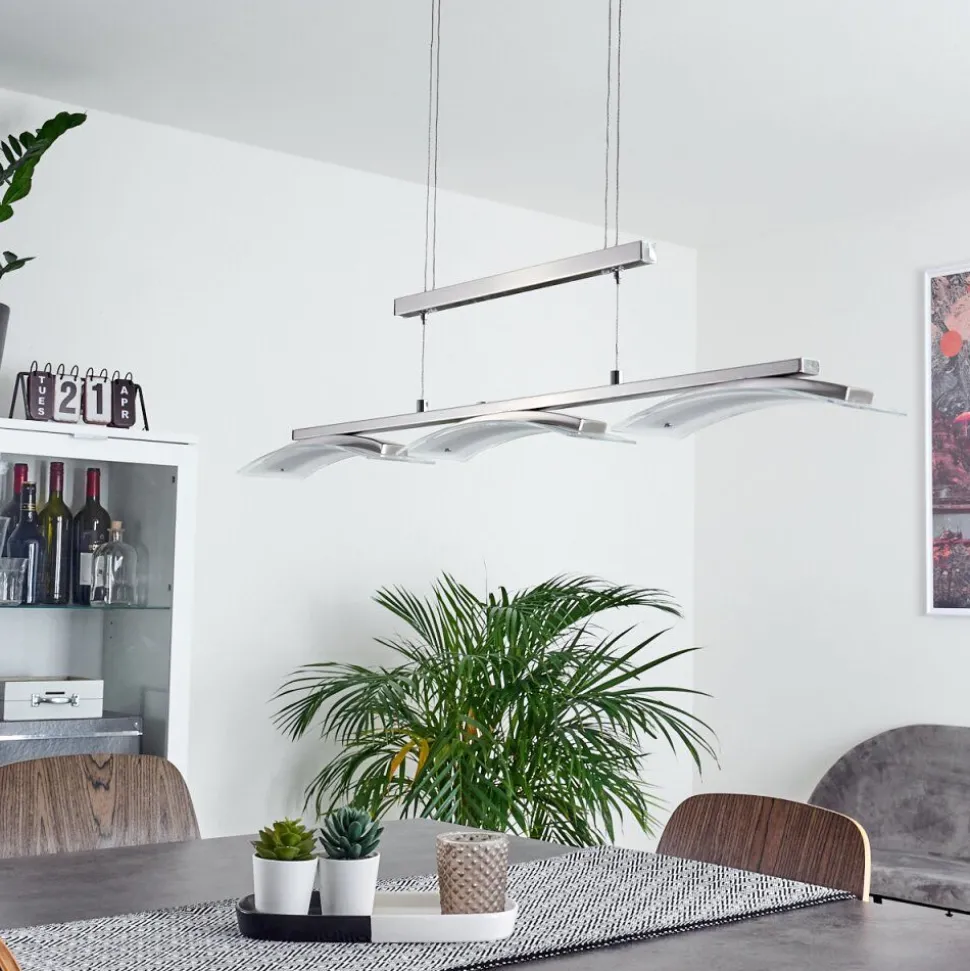 Suspension Bolonda Led Nickel Mat, 3 Lumieres