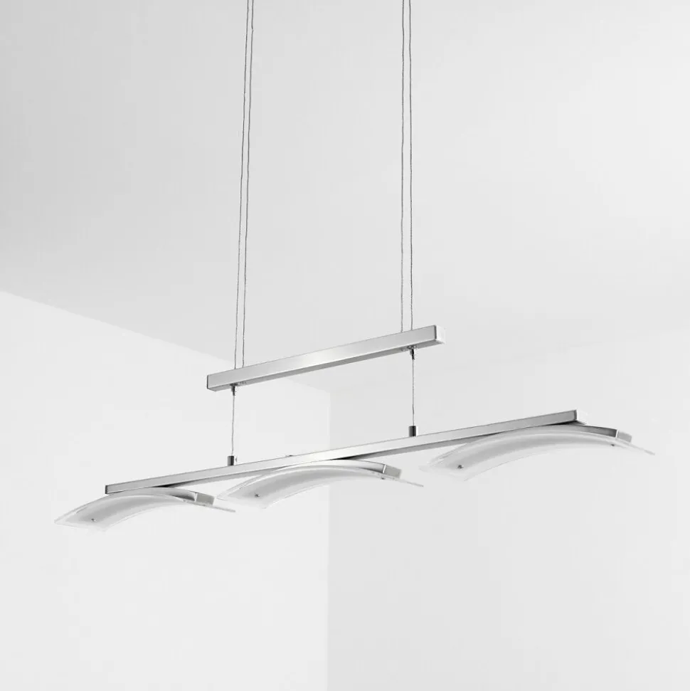 Suspension Bolonda Led Nickel Mat, 3 Lumieres