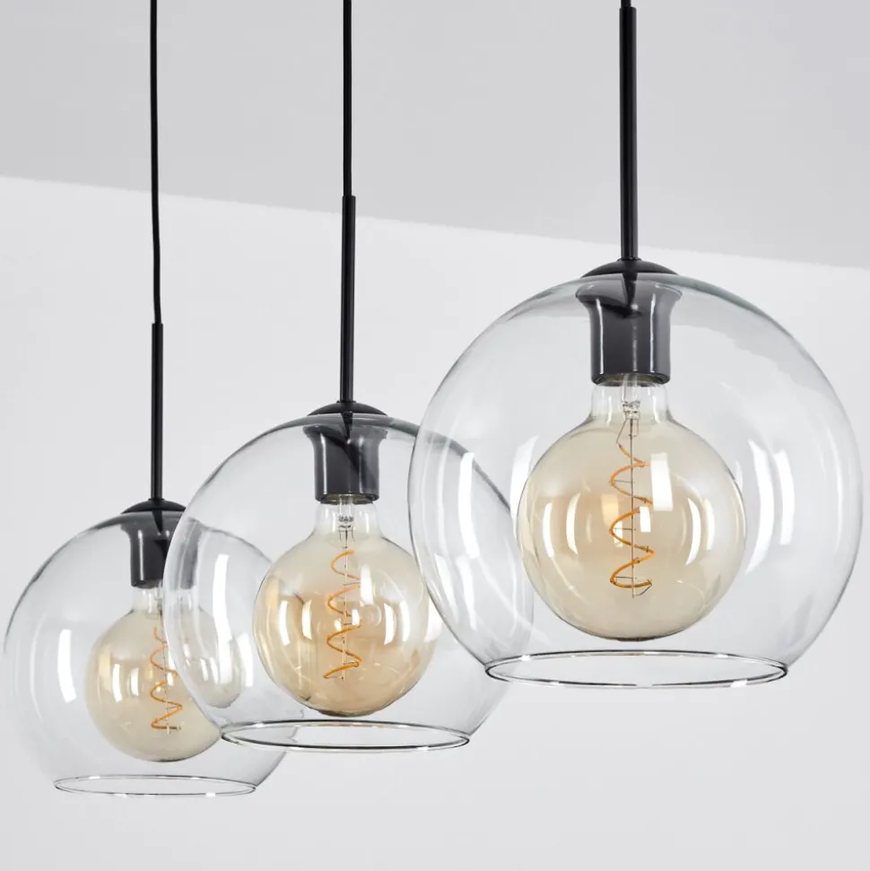 Suspension Boules 25 Cm Koyoto Clair, 3 Lumieres