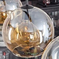 Suspension Boules 25 Cm Koyoto Ambre, 3 Lumieres