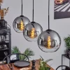 Suspension Boules 25 Cm Koyoto Clair, Fume, 3 Lumieres