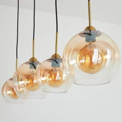 Suspension Calapa Laiton, 4 Lumieres