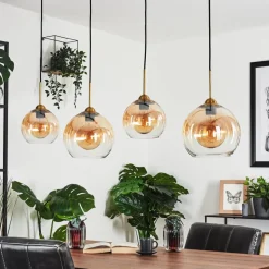 Suspension Calapa Laiton, 4 Lumieres