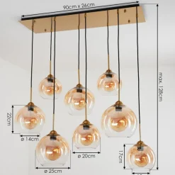 Suspension Calapa Laiton, 8 Lumieres