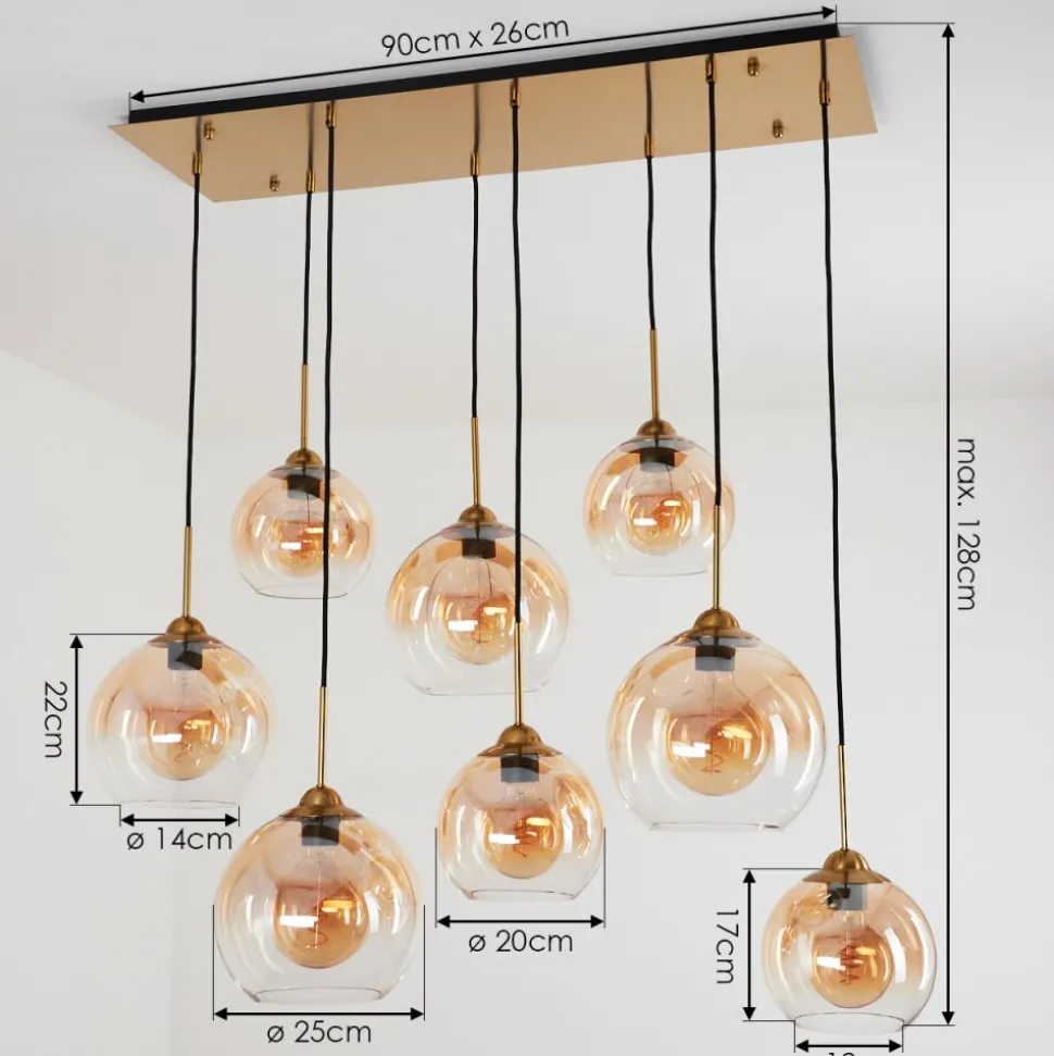 Suspension Calapa Laiton, 8 Lumieres