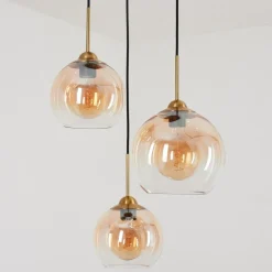 Suspension Calapa Laiton, 3 Lumieres