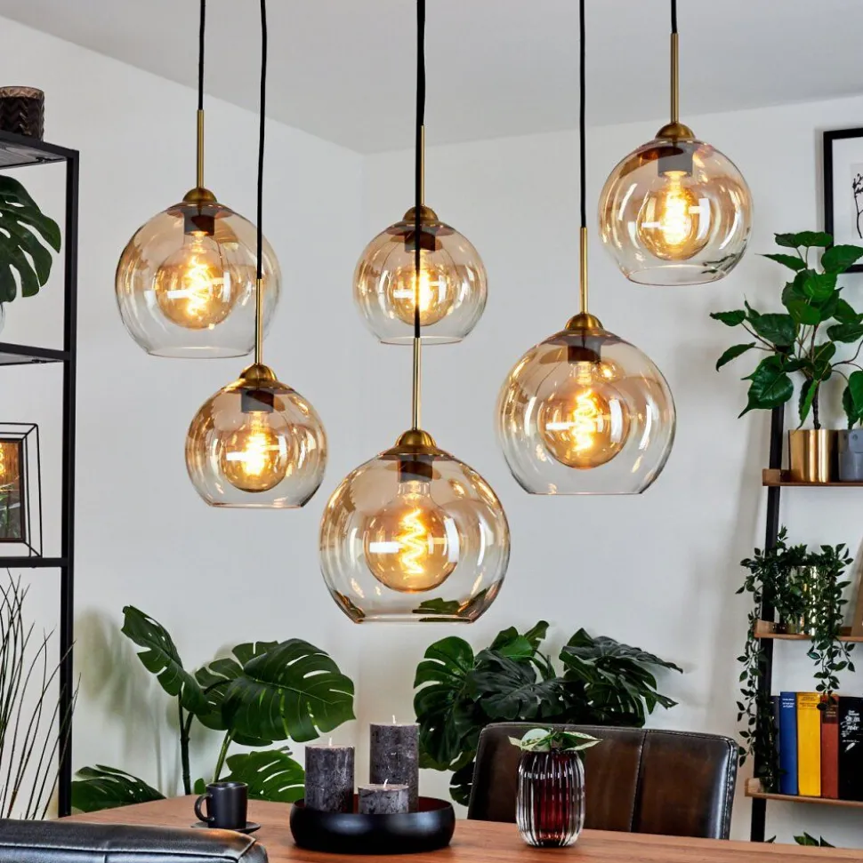 Suspension Calapa Laiton, 6 Lumieres
