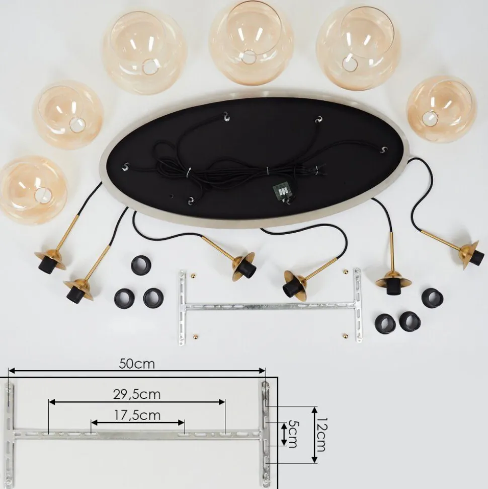 Suspension Calapa Laiton, 6 Lumieres