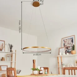 Suspension Calcium Led Laiton, 1 Lumiere