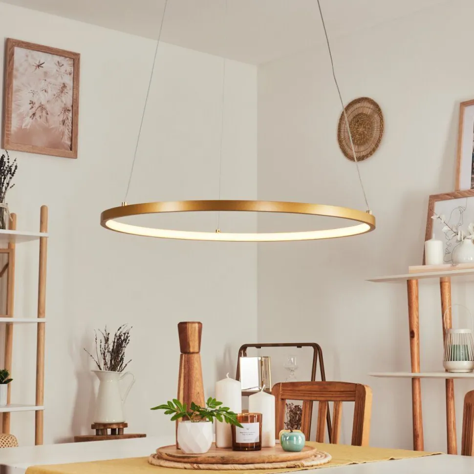 Suspension Calcium Led Laiton, 1 Lumiere